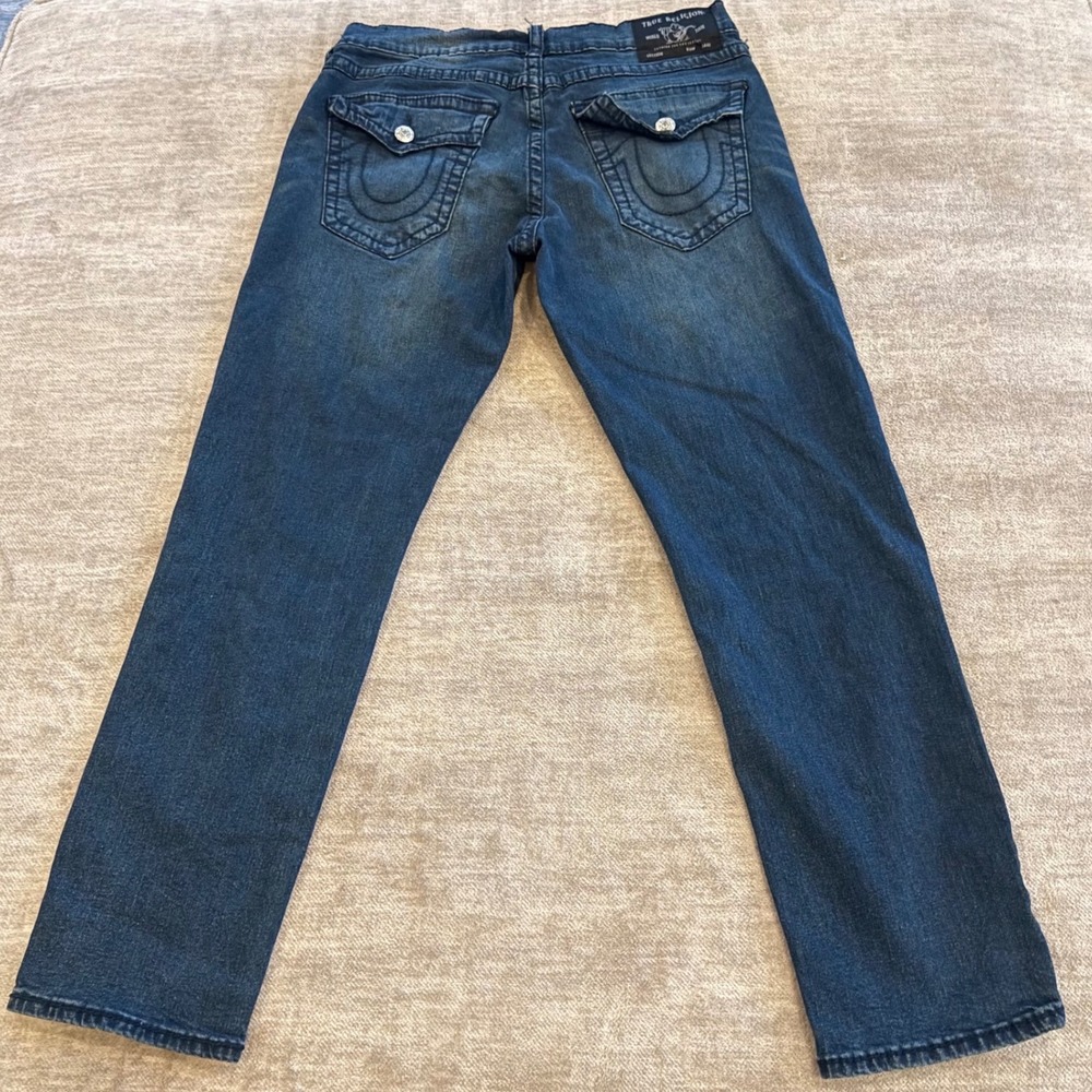 True Religion Geno Relaxed Slim Jeans Dark Wash Men's Size 36 - Picture 2 of 9